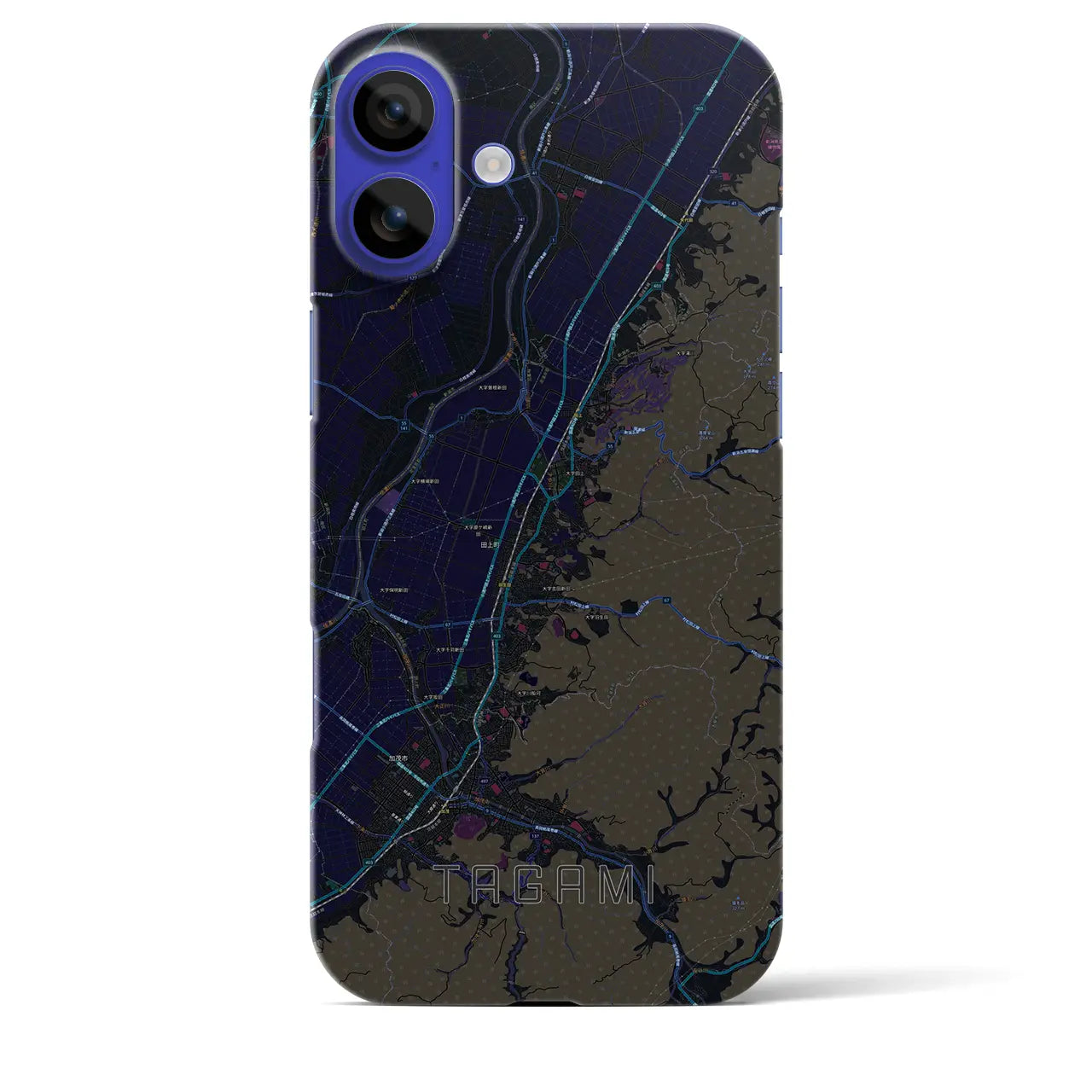 【田上（新潟県）】地図柄iPhoneケース（バックカバータイプ）