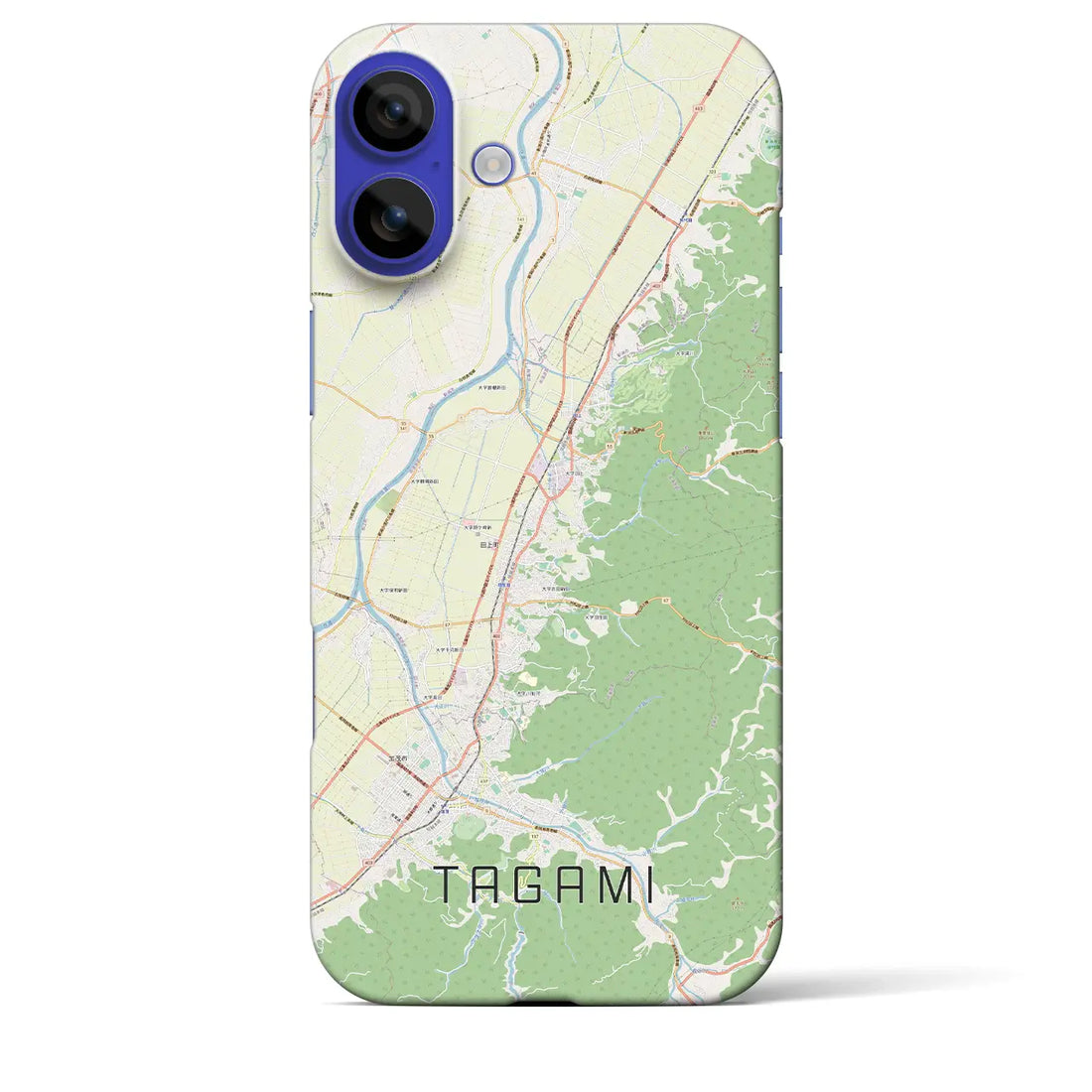 【田上（新潟県）】地図柄iPhoneケース（バックカバータイプ）ナチュラル・iPhone 16 Pro Max 用