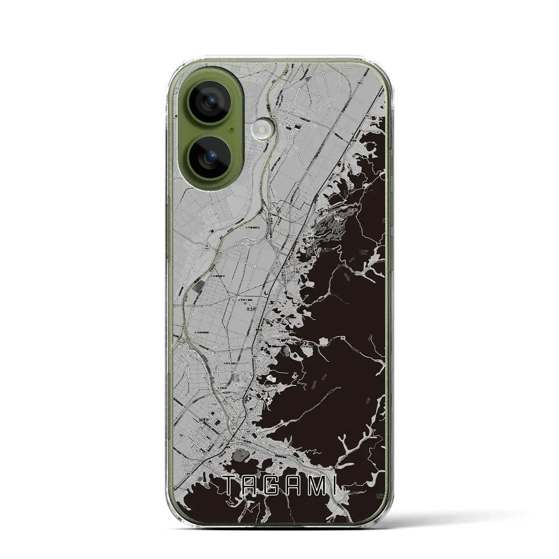 【田上（新潟県）】地図柄iPhoneケース（クリアタイプ）モノトーン・iPhone 17 Pro Max 用