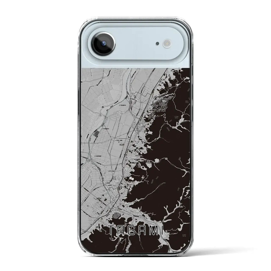【田上（新潟県）】地図柄iPhoneケース（クリアタイプ）モノトーン・iPhone 17 Pro Max 用