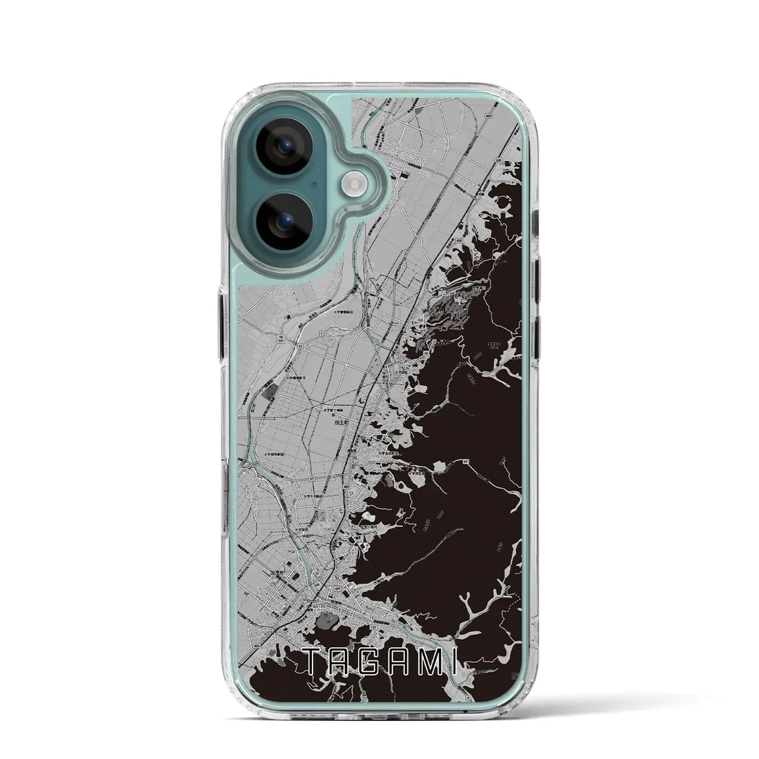 【田上（新潟県）】地図柄iPhoneケース（MagSafeタイプ）モノトーン・iPhone 16 Pro 用