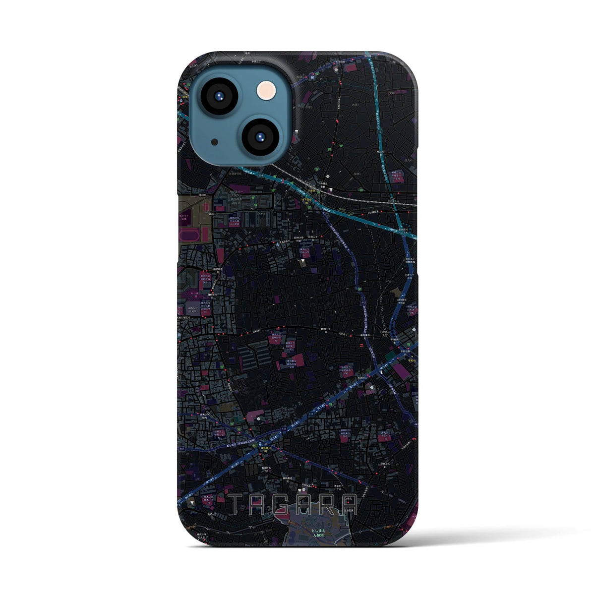 【田柄（東京都）】地図柄iPhoneケース（バックカバータイプ）