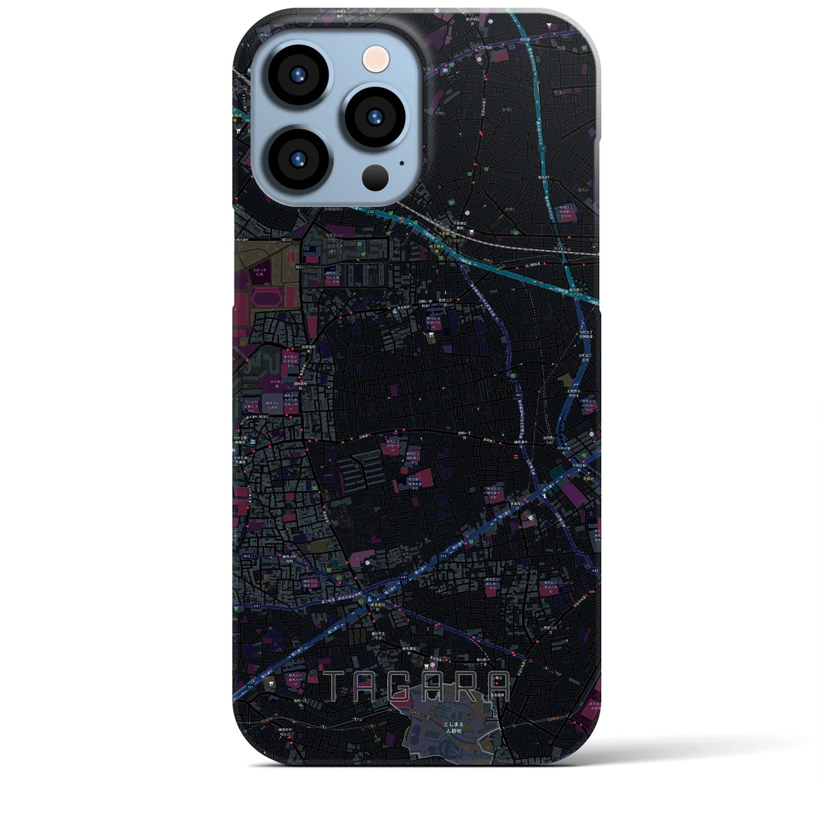 【田柄（東京都）】地図柄iPhoneケース（バックカバータイプ）