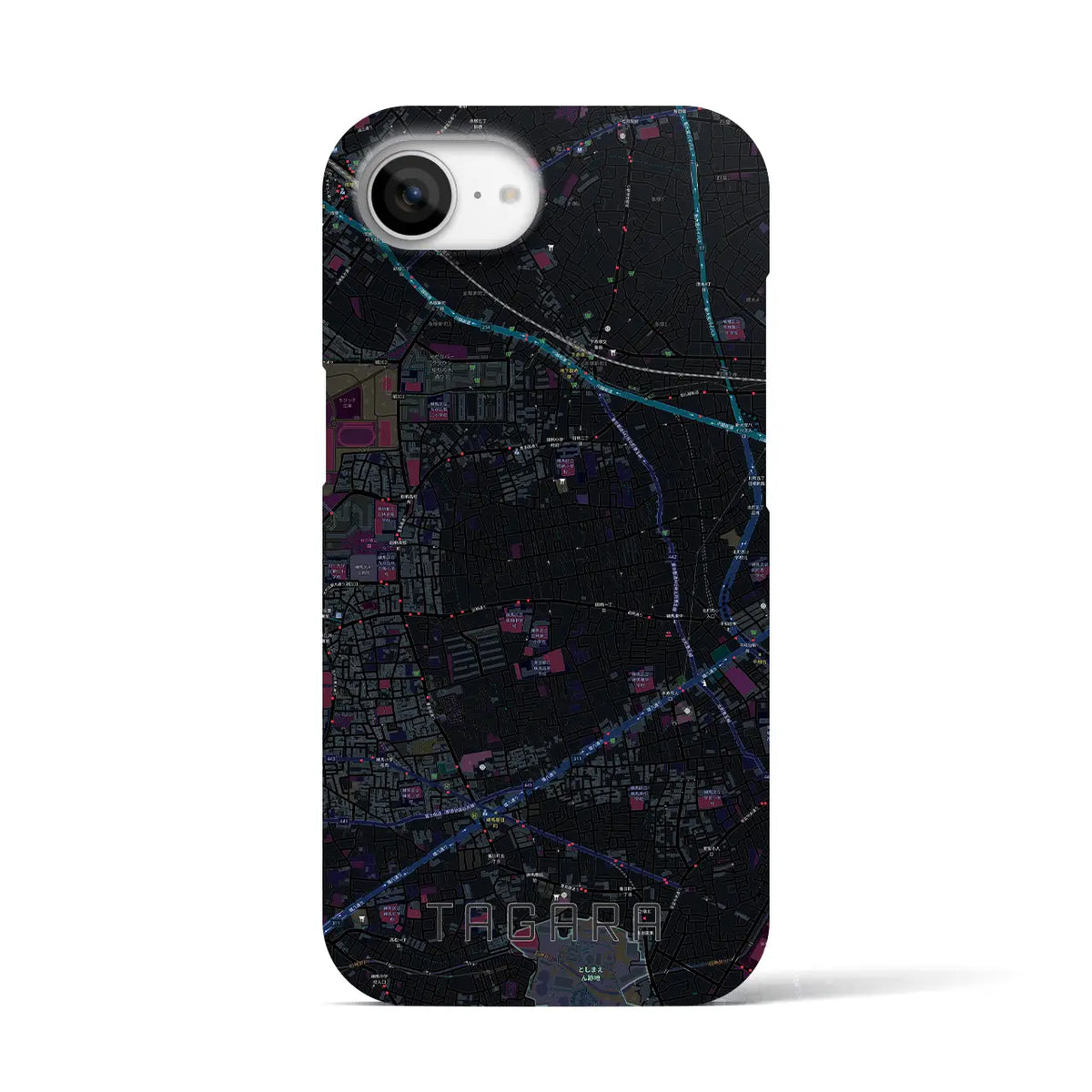 【田柄（東京都）】地図柄iPhoneケース（バックカバータイプ）