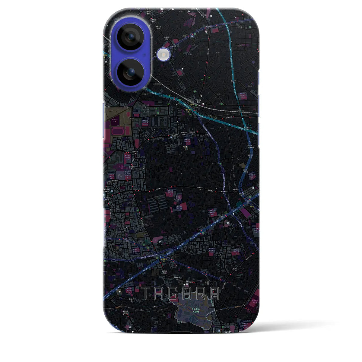 【田柄（東京都）】地図柄iPhoneケース（バックカバータイプ）