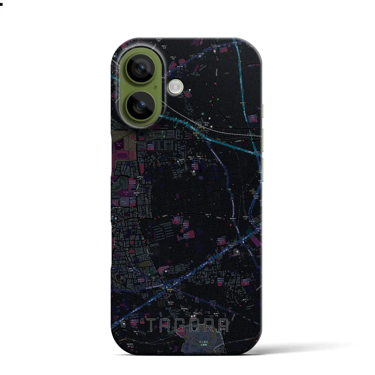 【田柄（東京都）】地図柄iPhoneケース（バックカバータイプ）