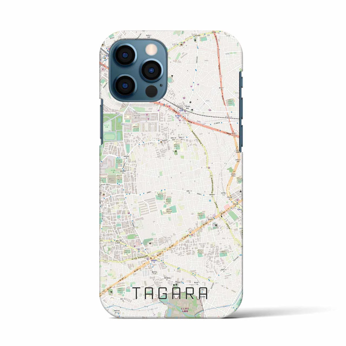 【田柄（東京都）】地図柄iPhoneケース（バックカバータイプ）