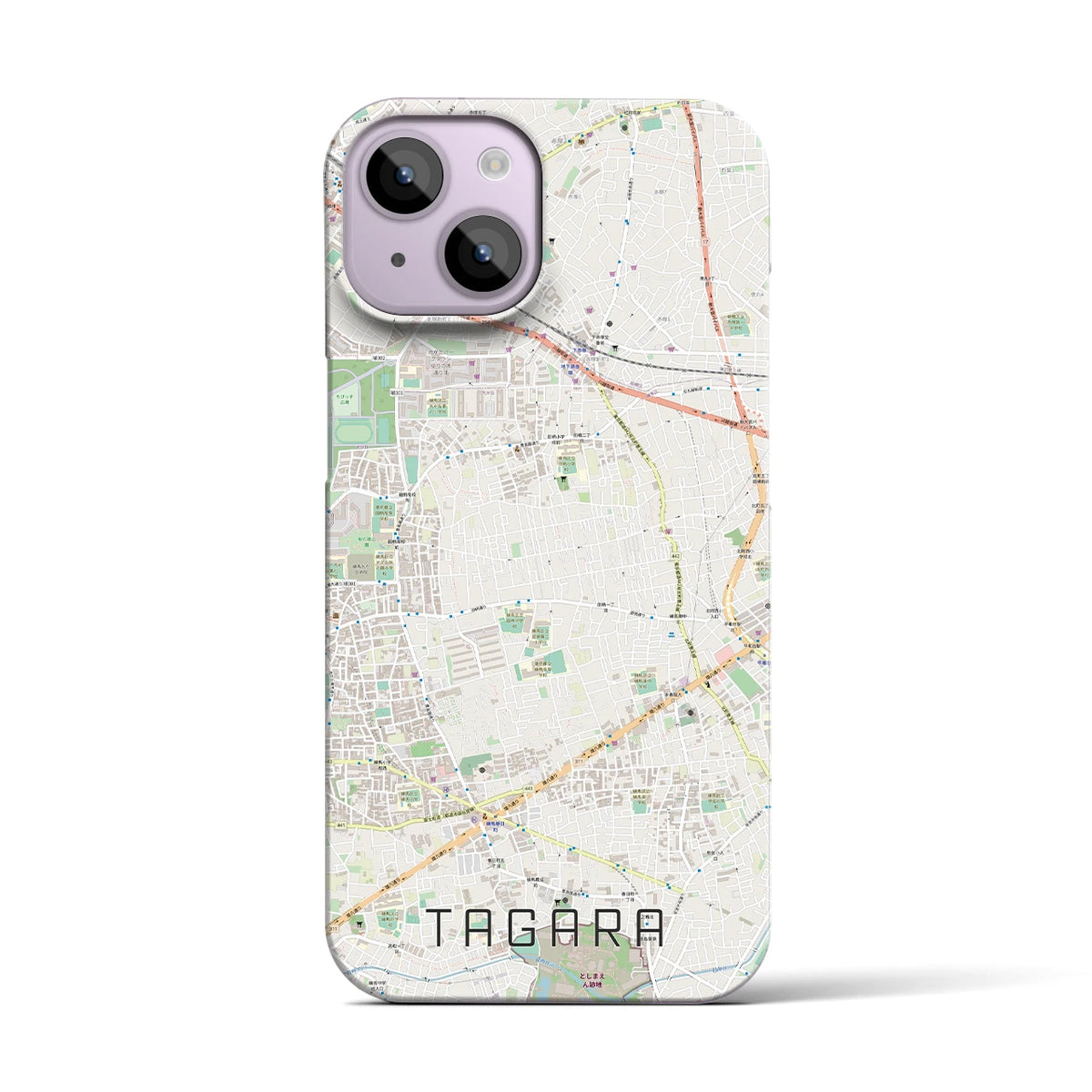 【田柄（東京都）】地図柄iPhoneケース（バックカバータイプ）