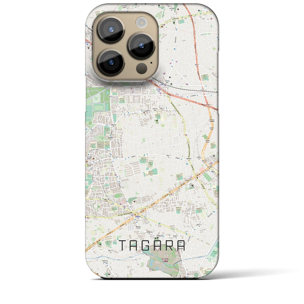【田柄（東京都）】地図柄iPhoneケース（バックカバータイプ）