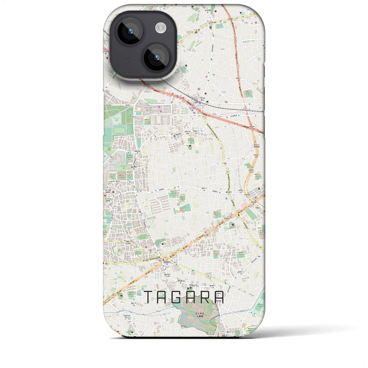 【田柄（東京都）】地図柄iPhoneケース（バックカバータイプ）