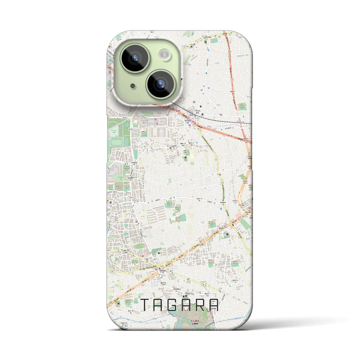 【田柄（東京都）】地図柄iPhoneケース（バックカバータイプ）