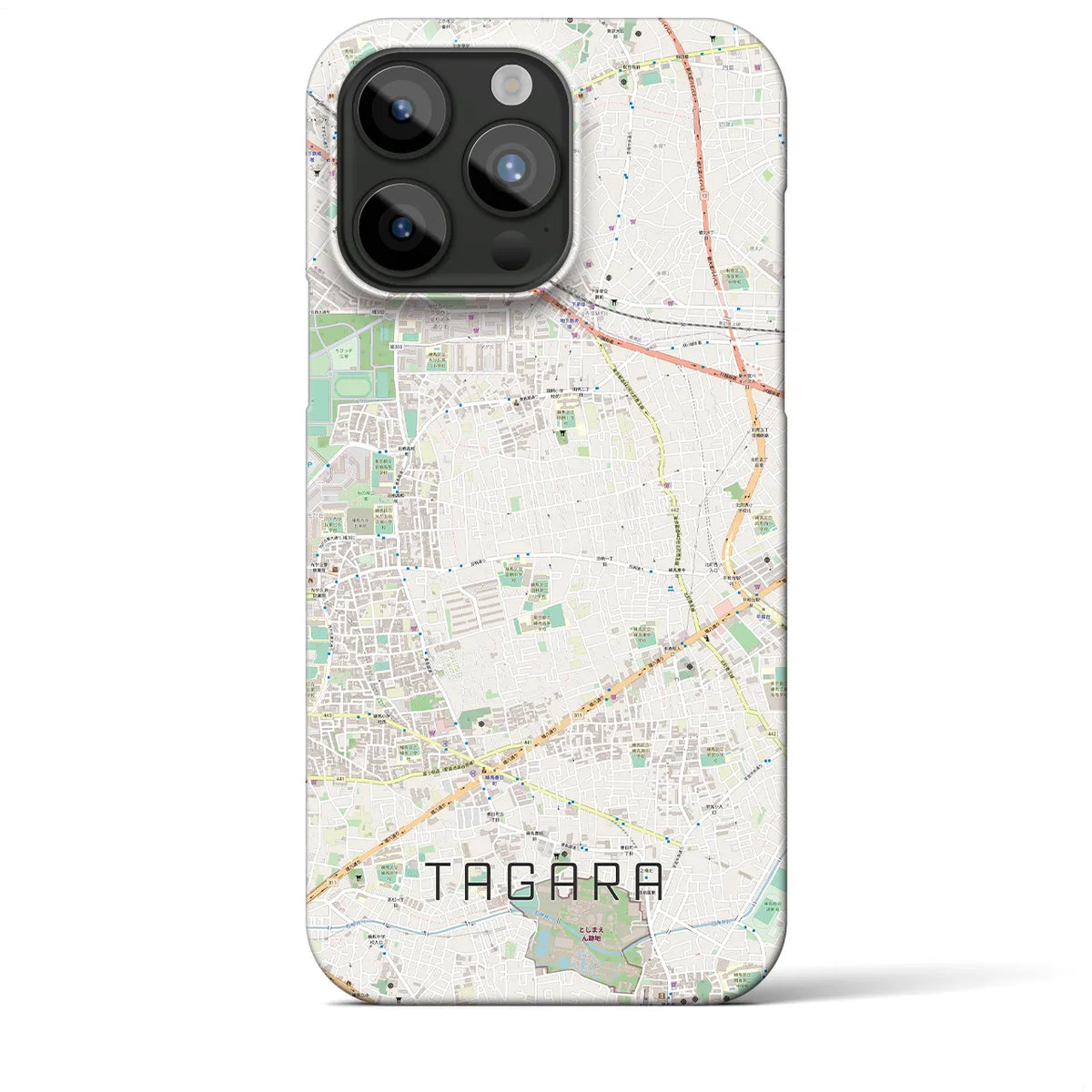 【田柄（東京都）】地図柄iPhoneケース（バックカバータイプ）