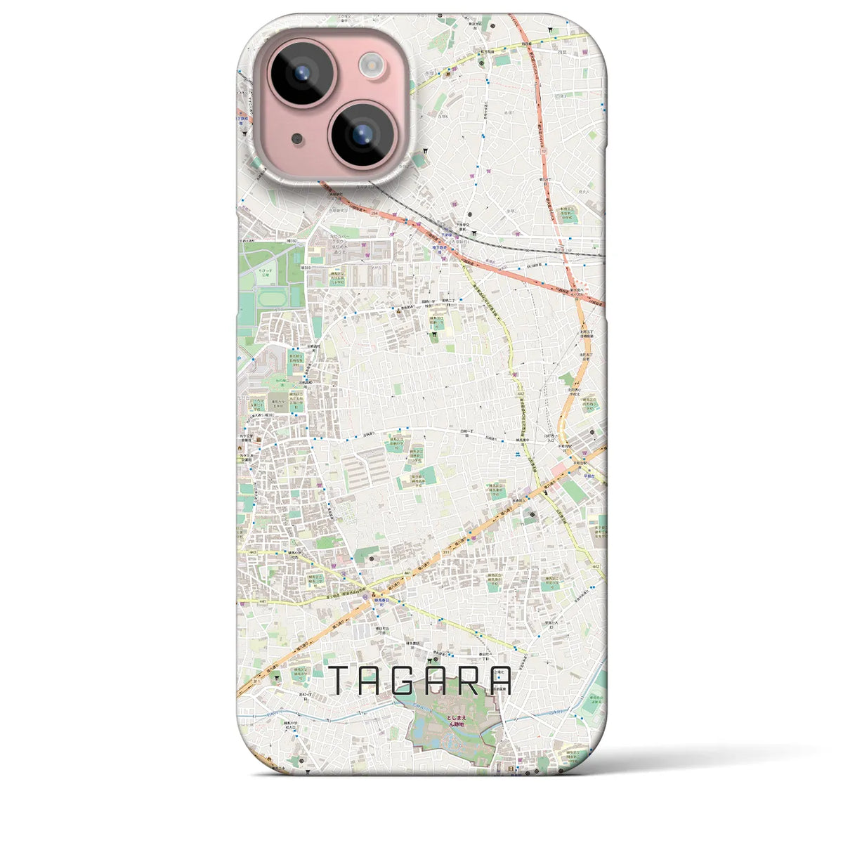 【田柄（東京都）】地図柄iPhoneケース（バックカバータイプ）