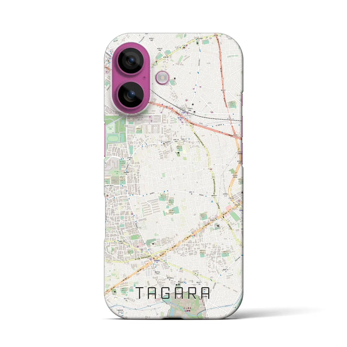 【田柄（東京都）】地図柄iPhoneケース（バックカバータイプ）