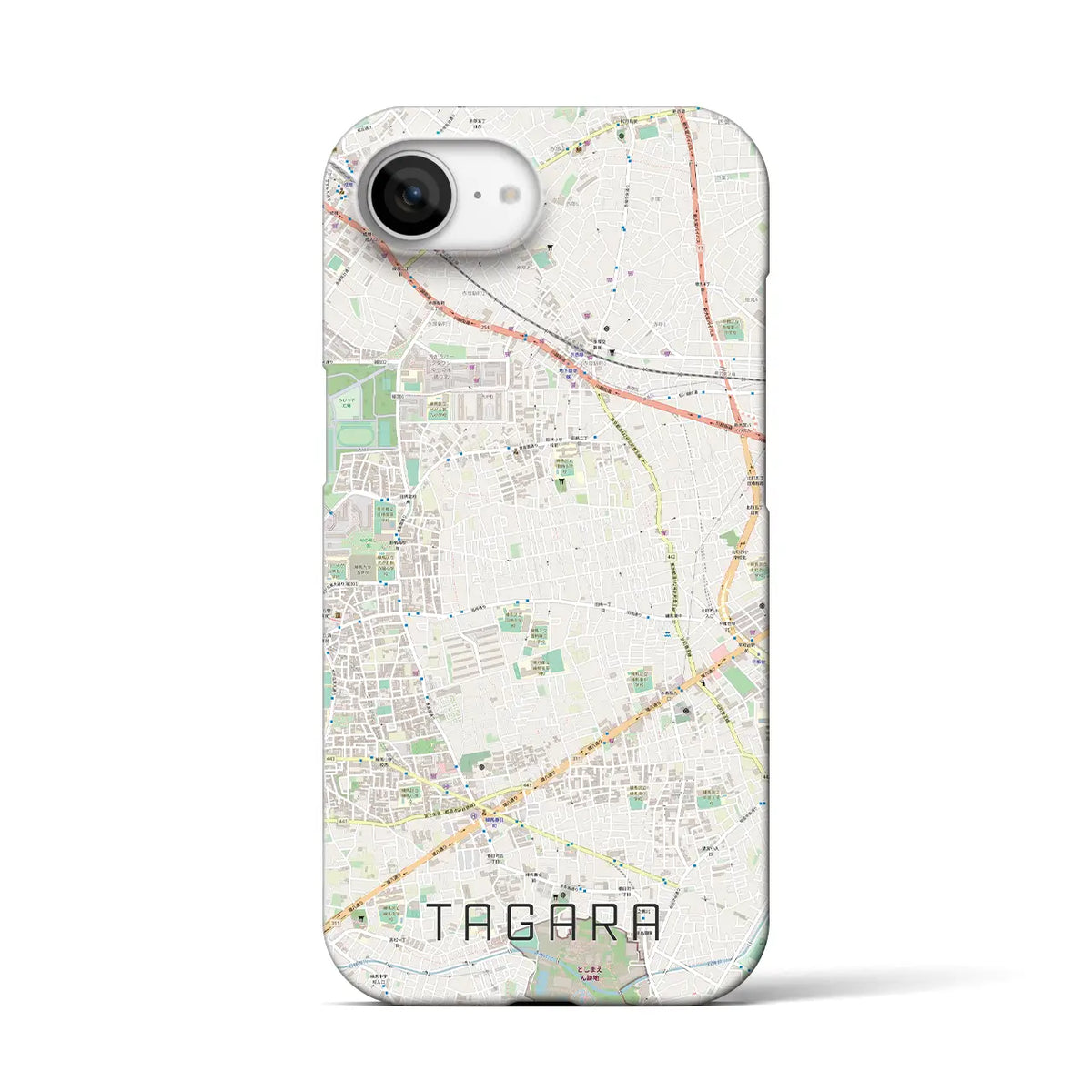 【田柄（東京都）】地図柄iPhoneケース（バックカバータイプ）