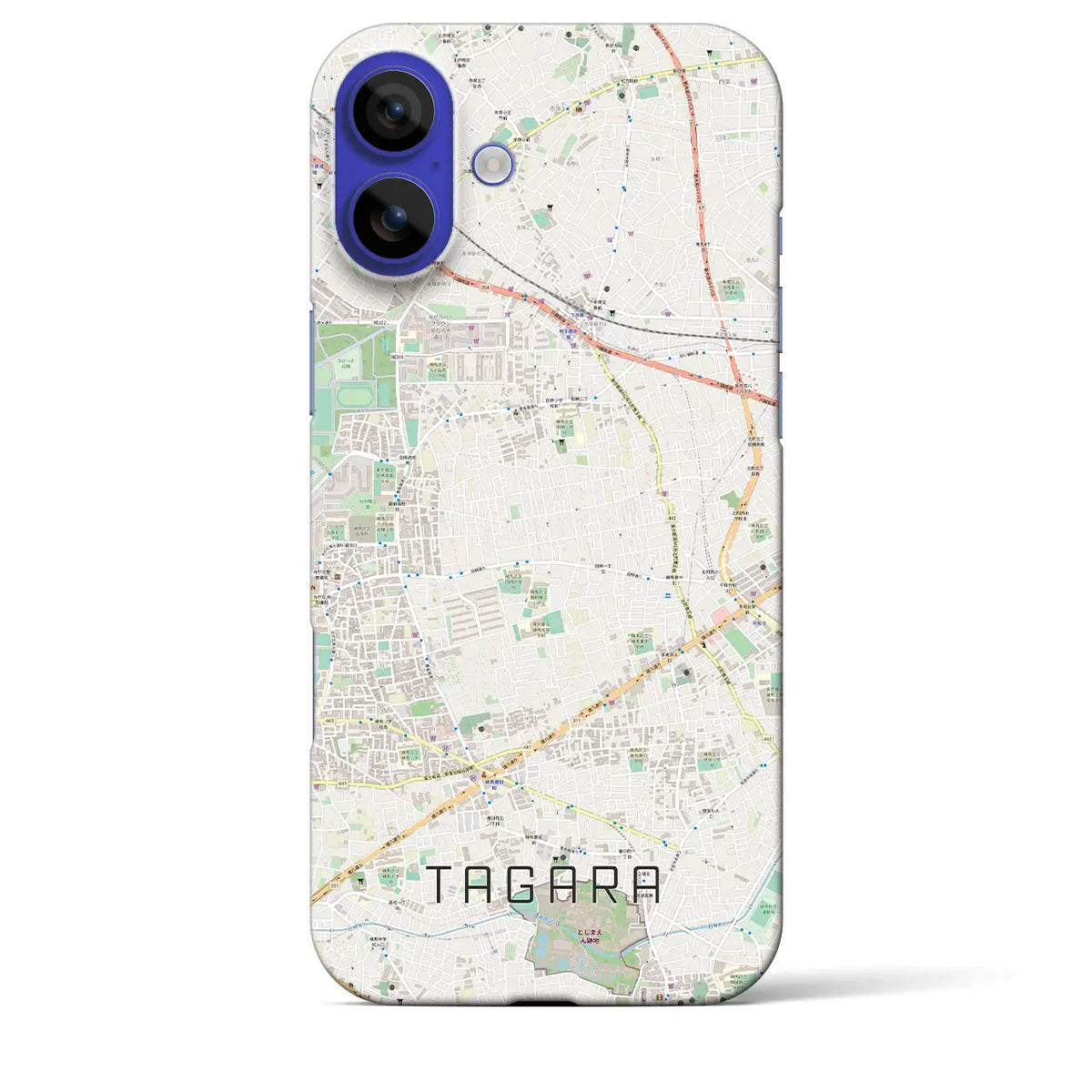 【田柄（東京都）】地図柄iPhoneケース（バックカバータイプ）