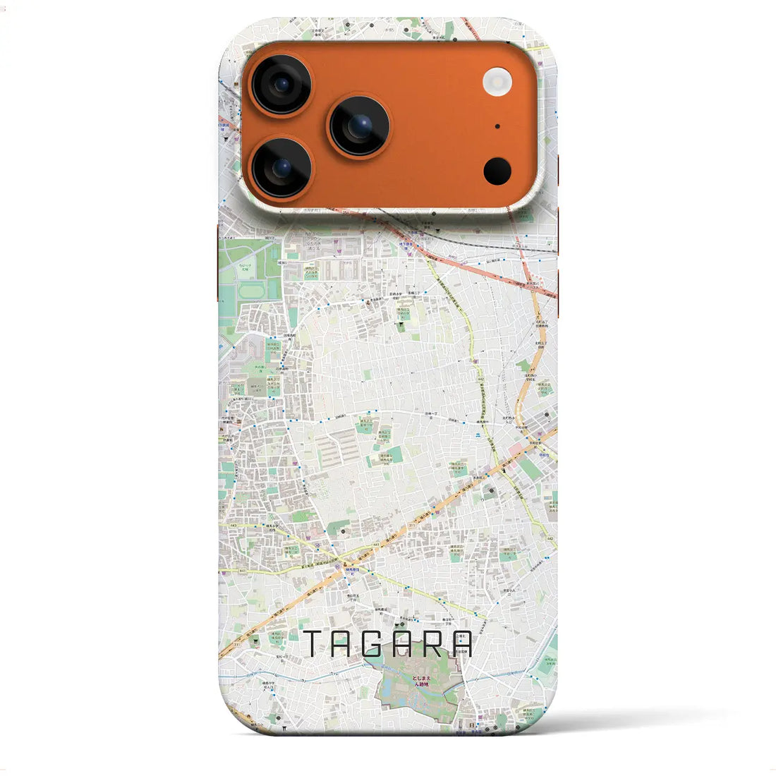 【田柄（東京都）】地図柄iPhoneケース（バックカバータイプ）ブラック・iPhone 17 Pro Max 用