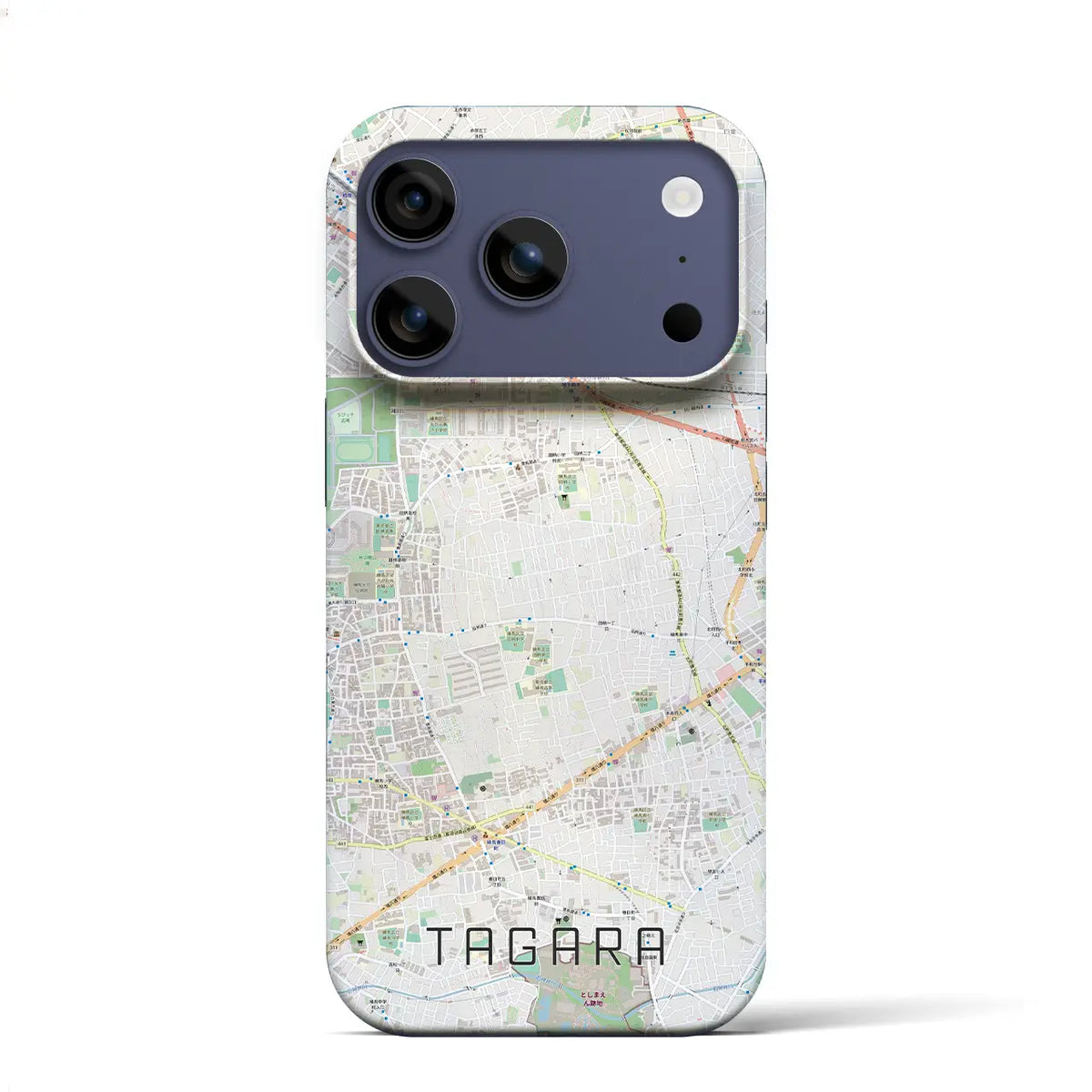 【田柄（東京都）】地図柄iPhoneケース（バックカバータイプ）