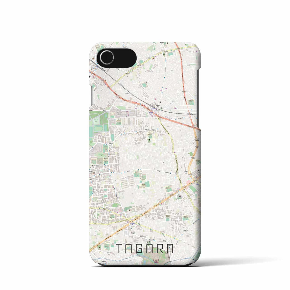 【田柄（東京都）】地図柄iPhoneケース（バックカバータイプ）
