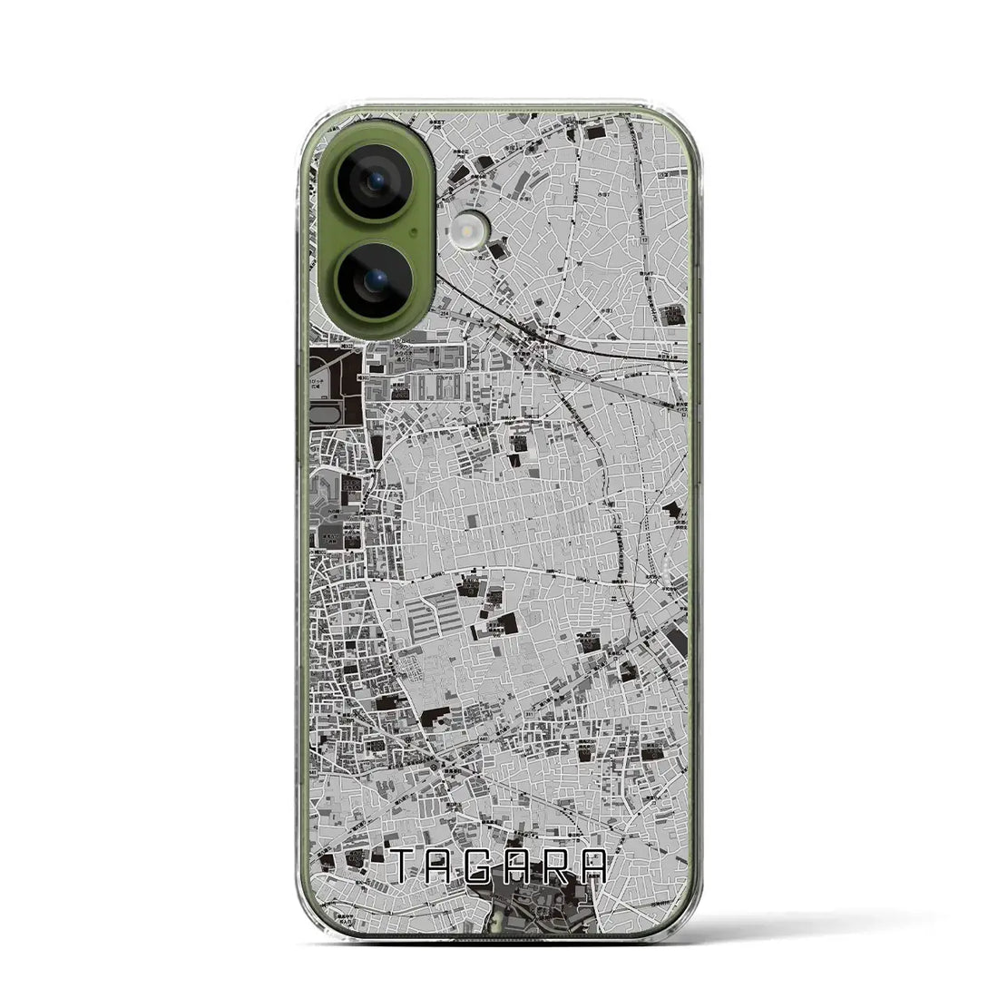 【田柄（東京都）】地図柄iPhoneケース（クリアタイプ）モノトーン・iPhone 17 Pro Max 用