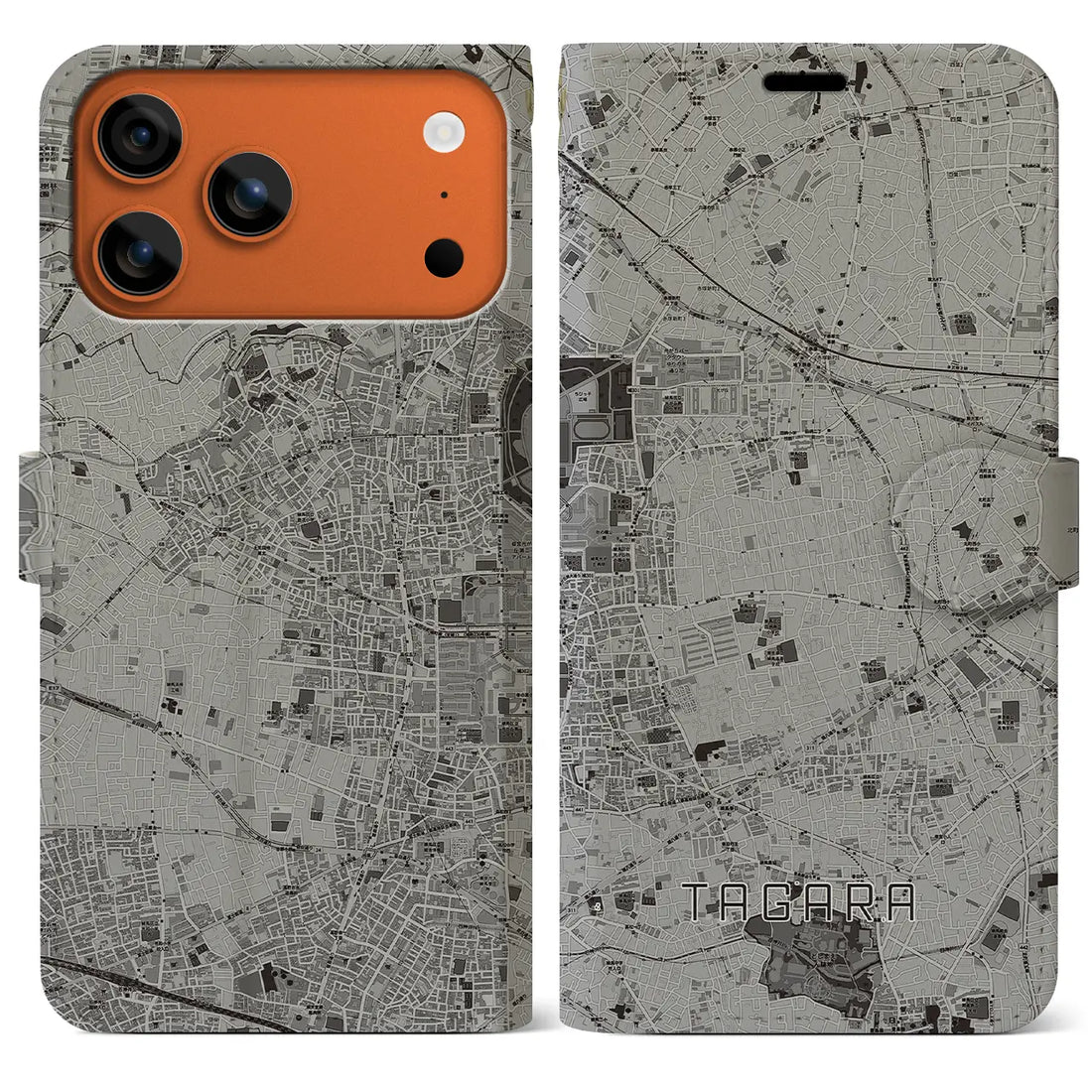 【田柄（東京都）】地図柄iPhoneケース（手帳タイプ）