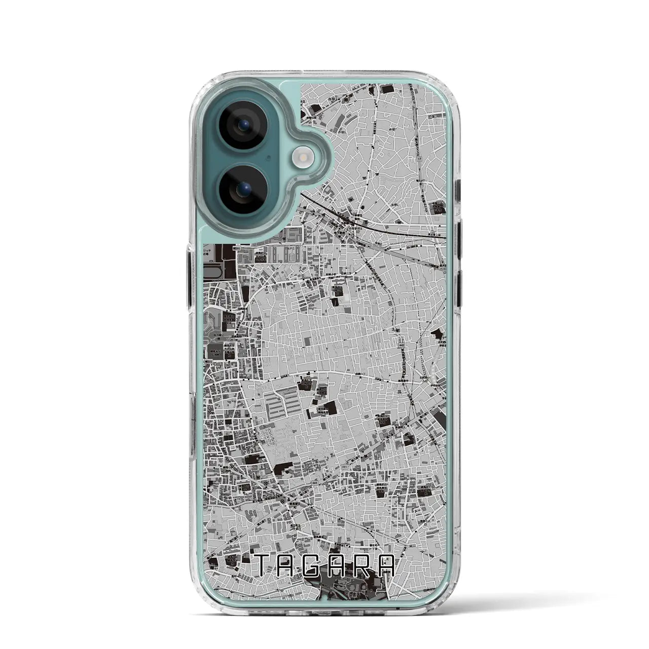 【田柄（東京都）】地図柄iPhoneケース（MagSafeタイプ）モノトーン・iPhone 16 Pro 用