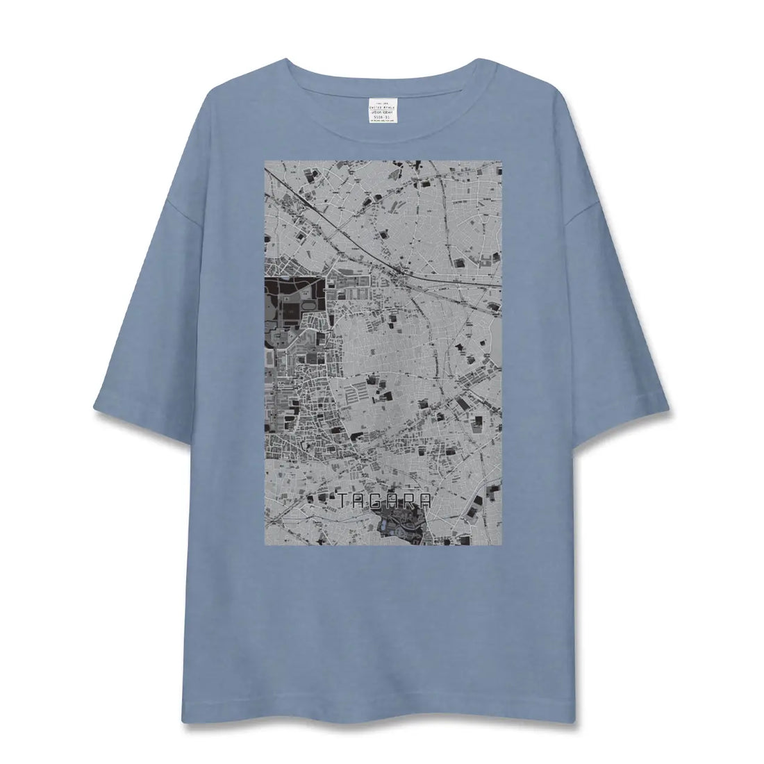 【田柄（東京都）】地図柄ビッグシルエットTシャツ