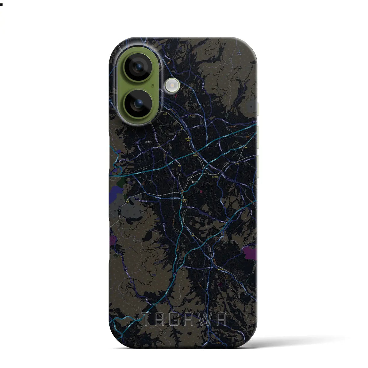 【田川（福岡県）】地図柄iPhoneケース（バックカバータイプ）
