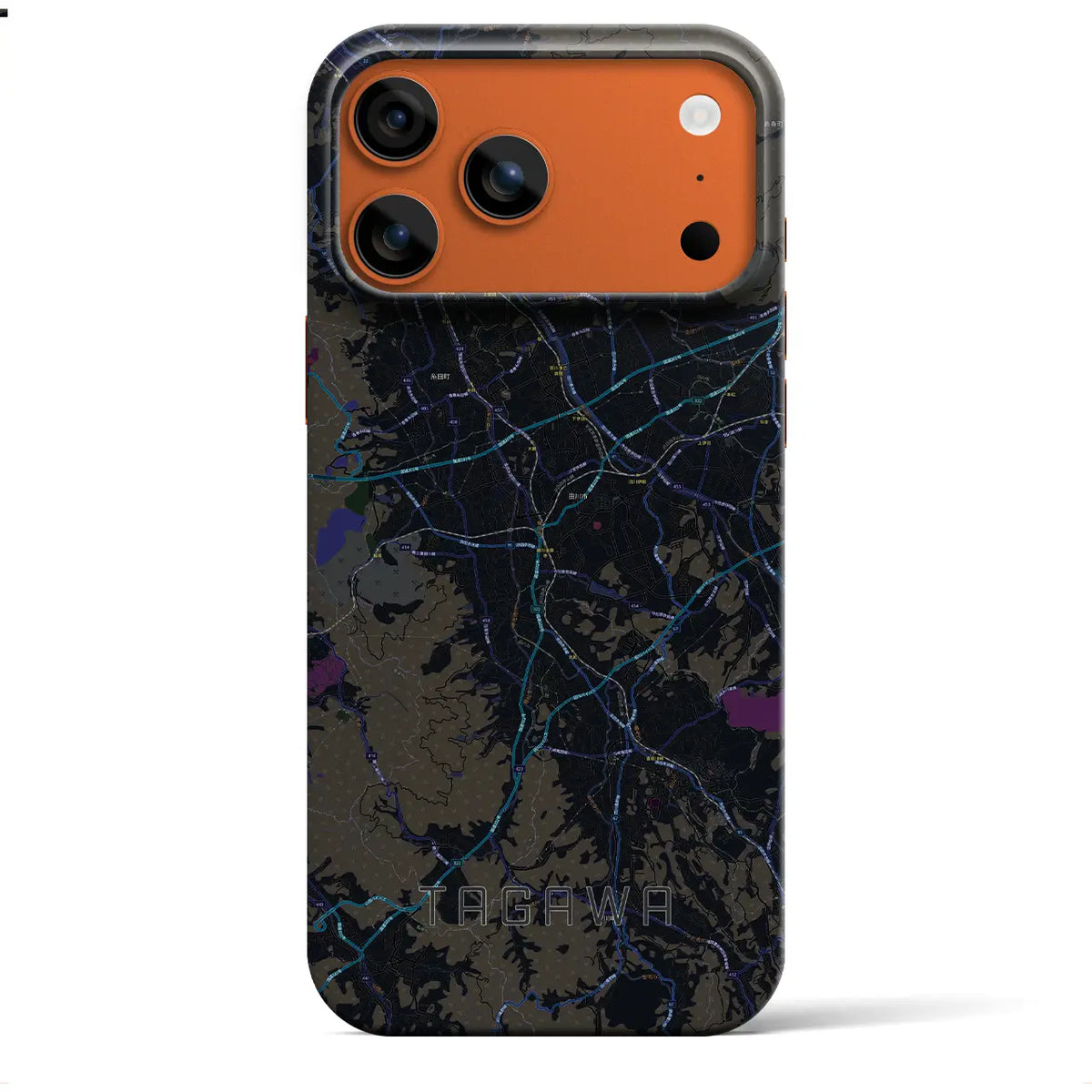 【田川（福岡県）】地図柄iPhoneケース（バックカバータイプ）