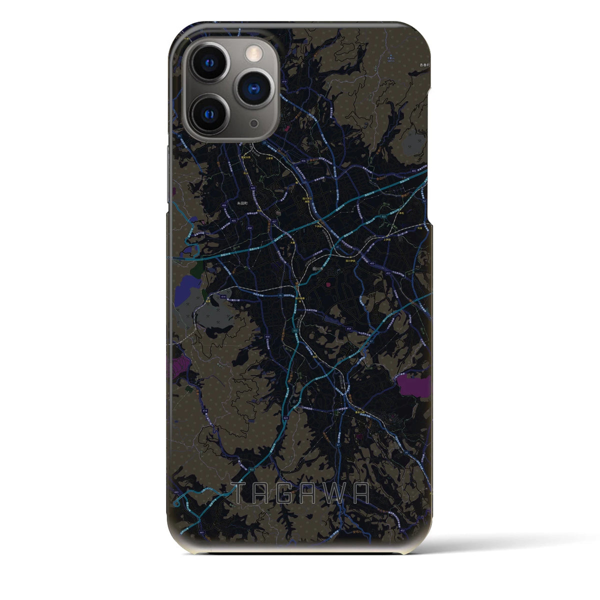 【田川（福岡県）】地図柄iPhoneケース（バックカバータイプ）