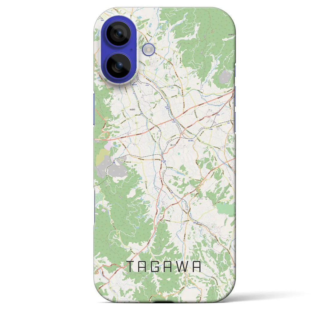 【田川（福岡県）】地図柄iPhoneケース（バックカバータイプ）ナチュラル・iPhone 16 Pro Max 用