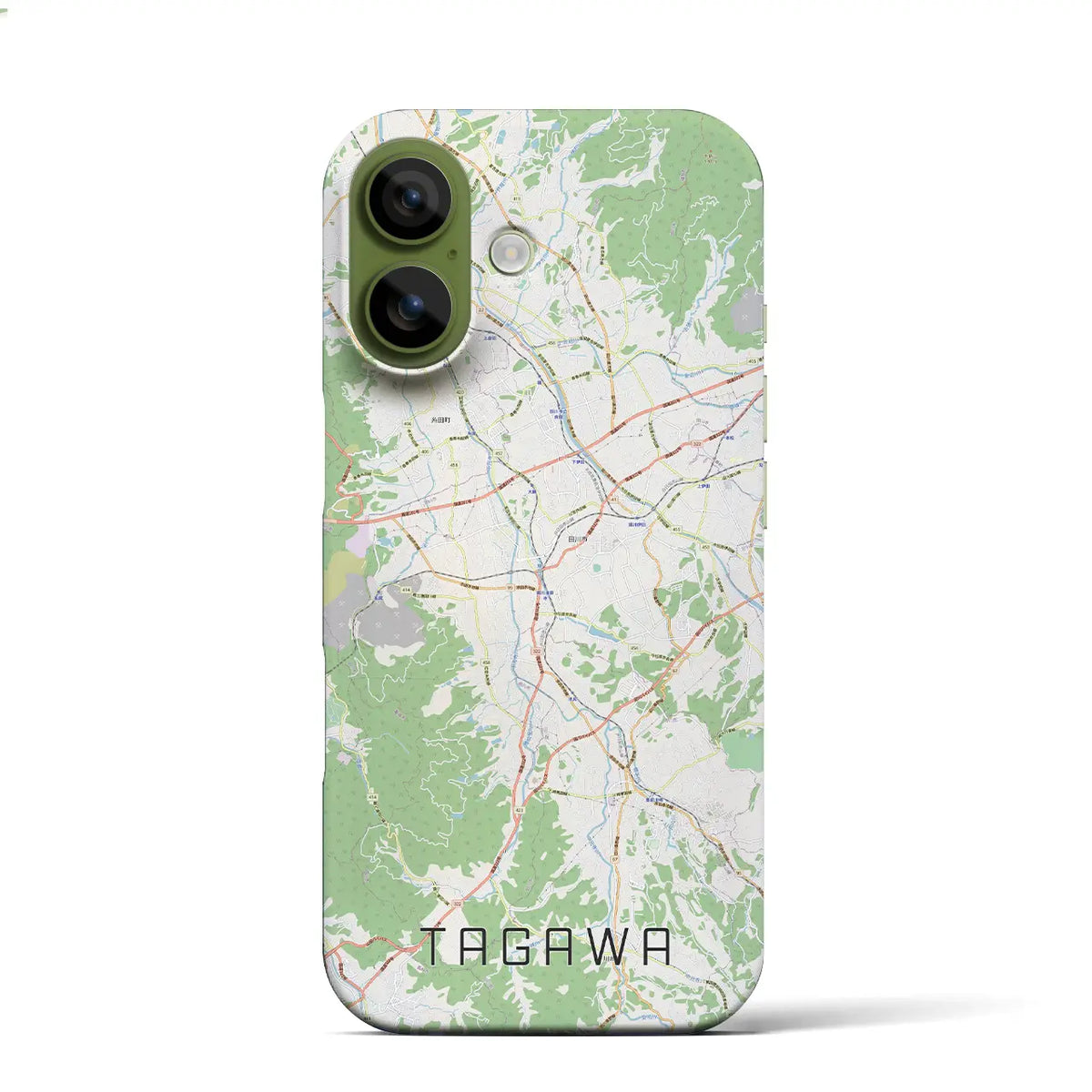 【田川（福岡県）】地図柄iPhoneケース（バックカバータイプ）
