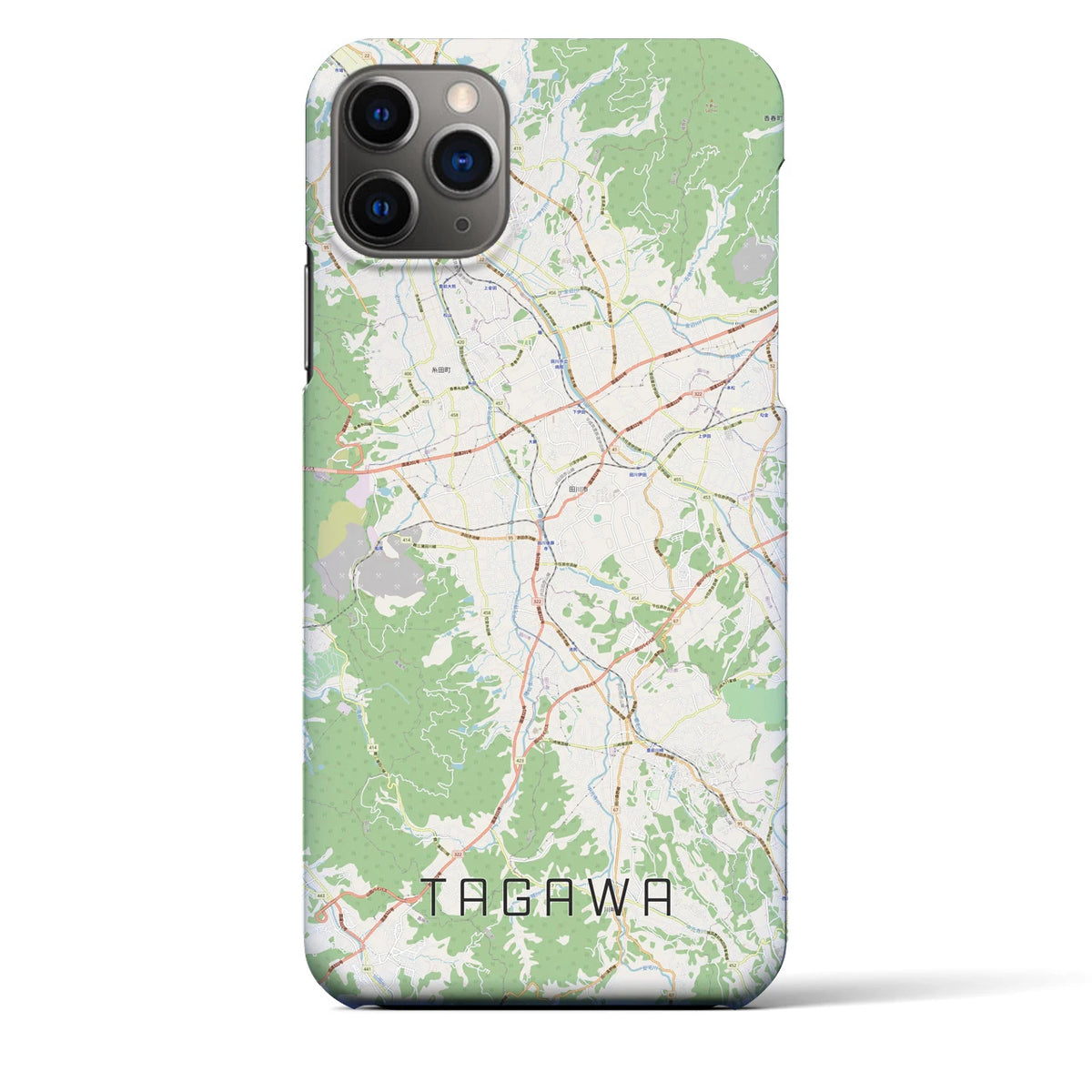 【田川（福岡県）】地図柄iPhoneケース（バックカバータイプ）