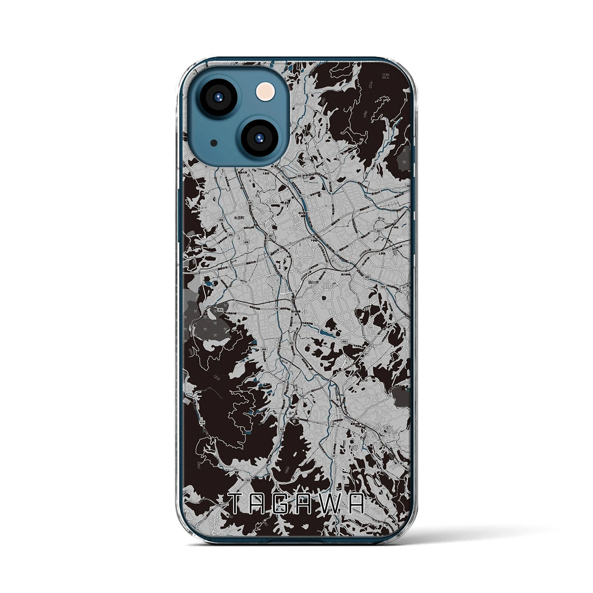 【田川（福岡県）】地図柄iPhoneケース（クリアタイプ）