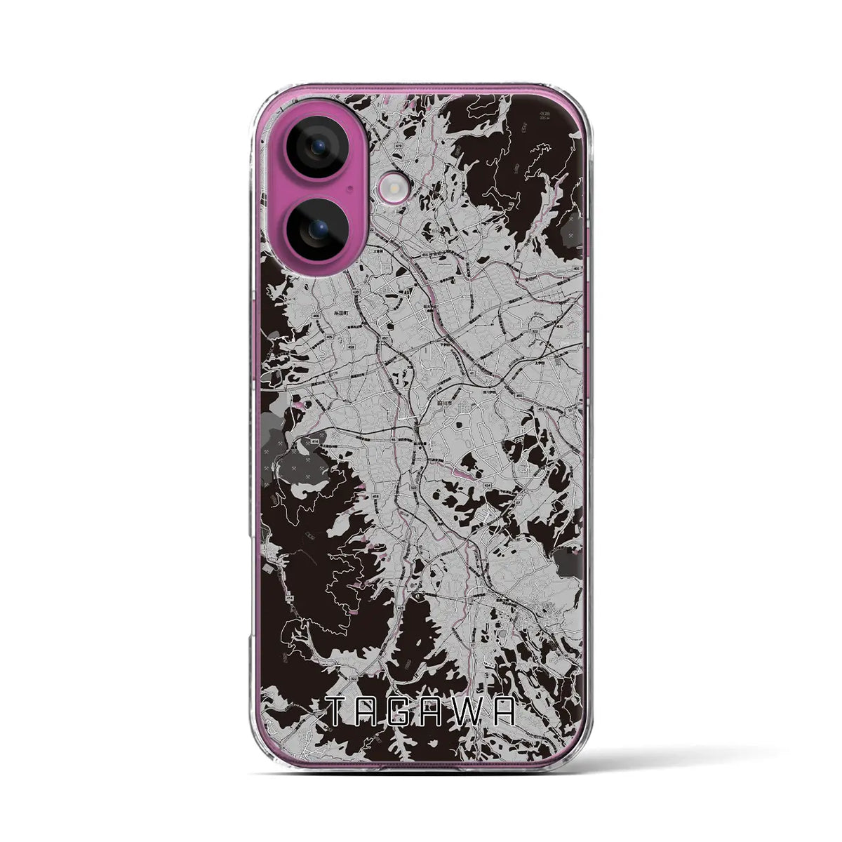 【田川（福岡県）】地図柄iPhoneケース（クリアタイプ）