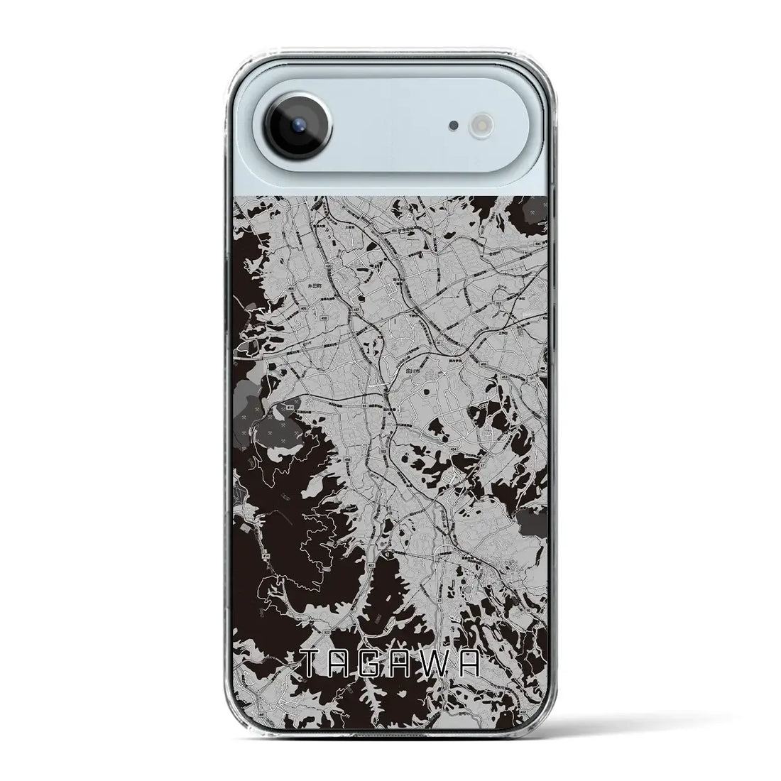 【田川（福岡県）】地図柄iPhoneケース（クリアタイプ）モノトーン・iPhone 17 Pro Max 用