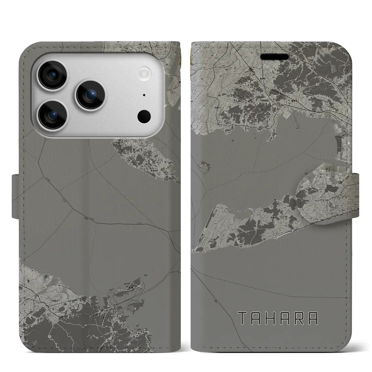 【田原（愛知県）】地図柄iPhoneケース（手帳タイプ）