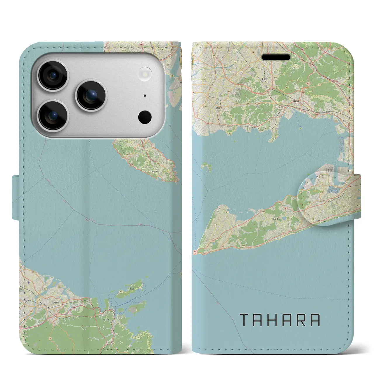 【田原（愛知県）】地図柄iPhoneケース（手帳タイプ）