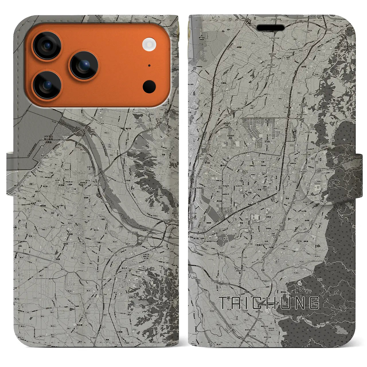 【台中（台湾）】地図柄iPhoneケース（手帳タイプ）