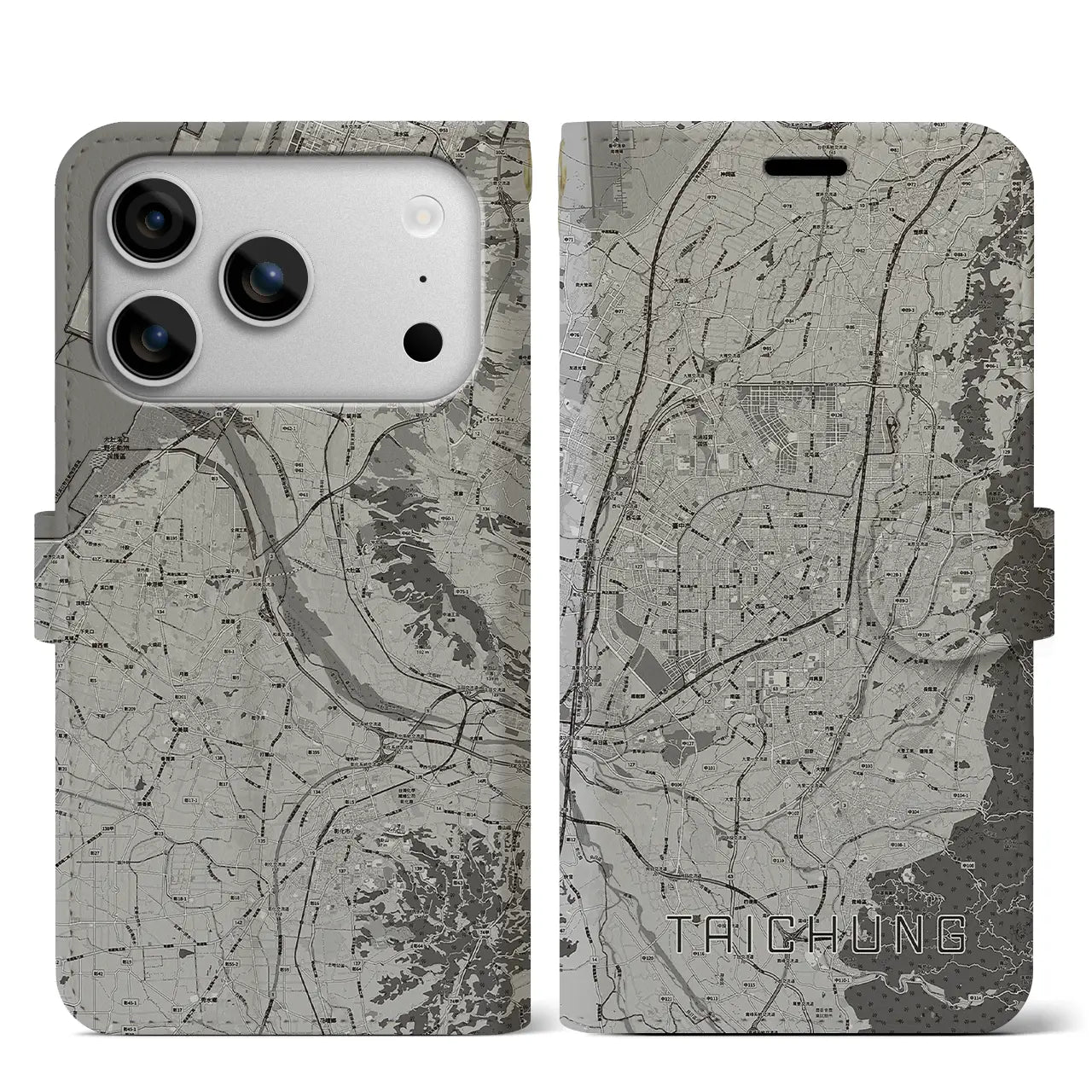 【台中（台湾）】地図柄iPhoneケース（手帳タイプ）