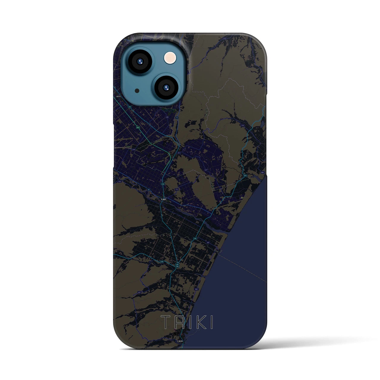 【大樹（北海道）】地図柄iPhoneケース（バックカバータイプ）