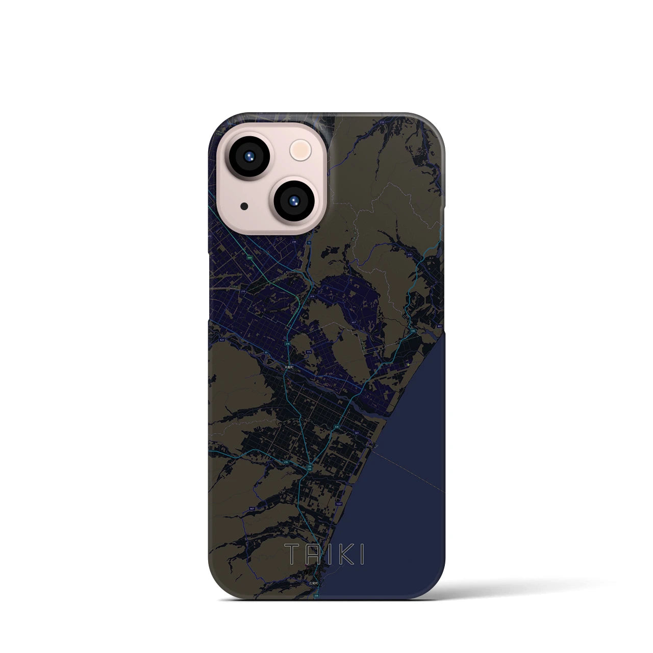 【大樹（北海道）】地図柄iPhoneケース（バックカバータイプ）