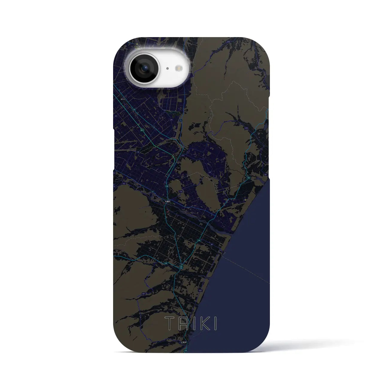 【大樹（北海道）】地図柄iPhoneケース（バックカバータイプ）