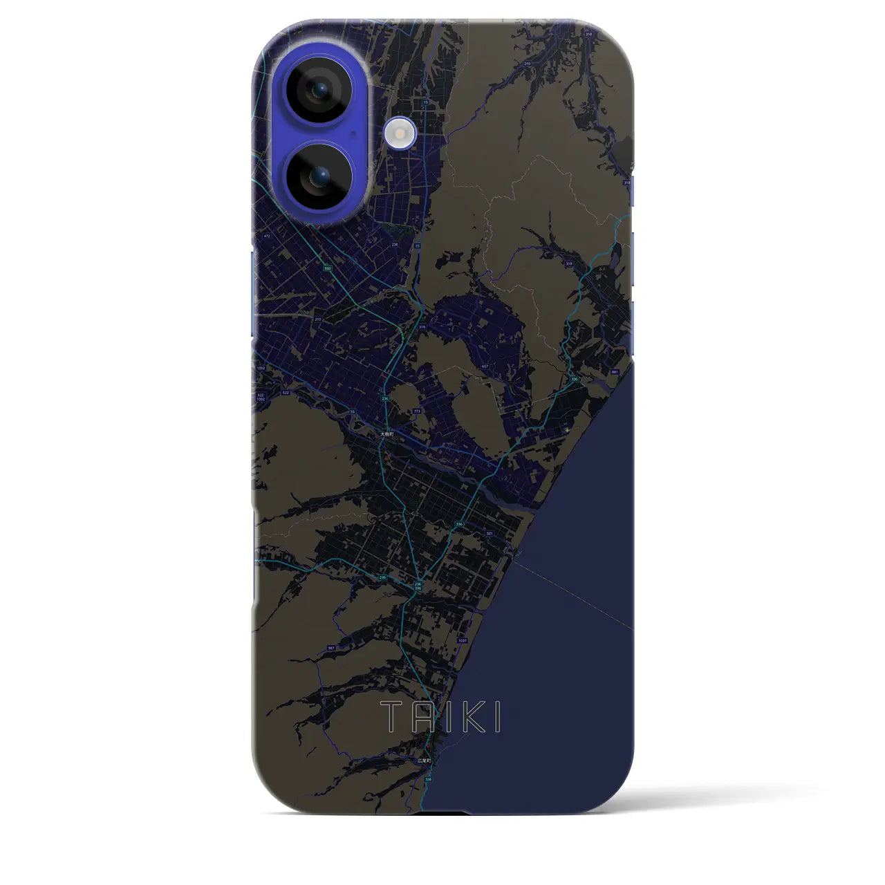 【大樹（北海道）】地図柄iPhoneケース（バックカバータイプ）