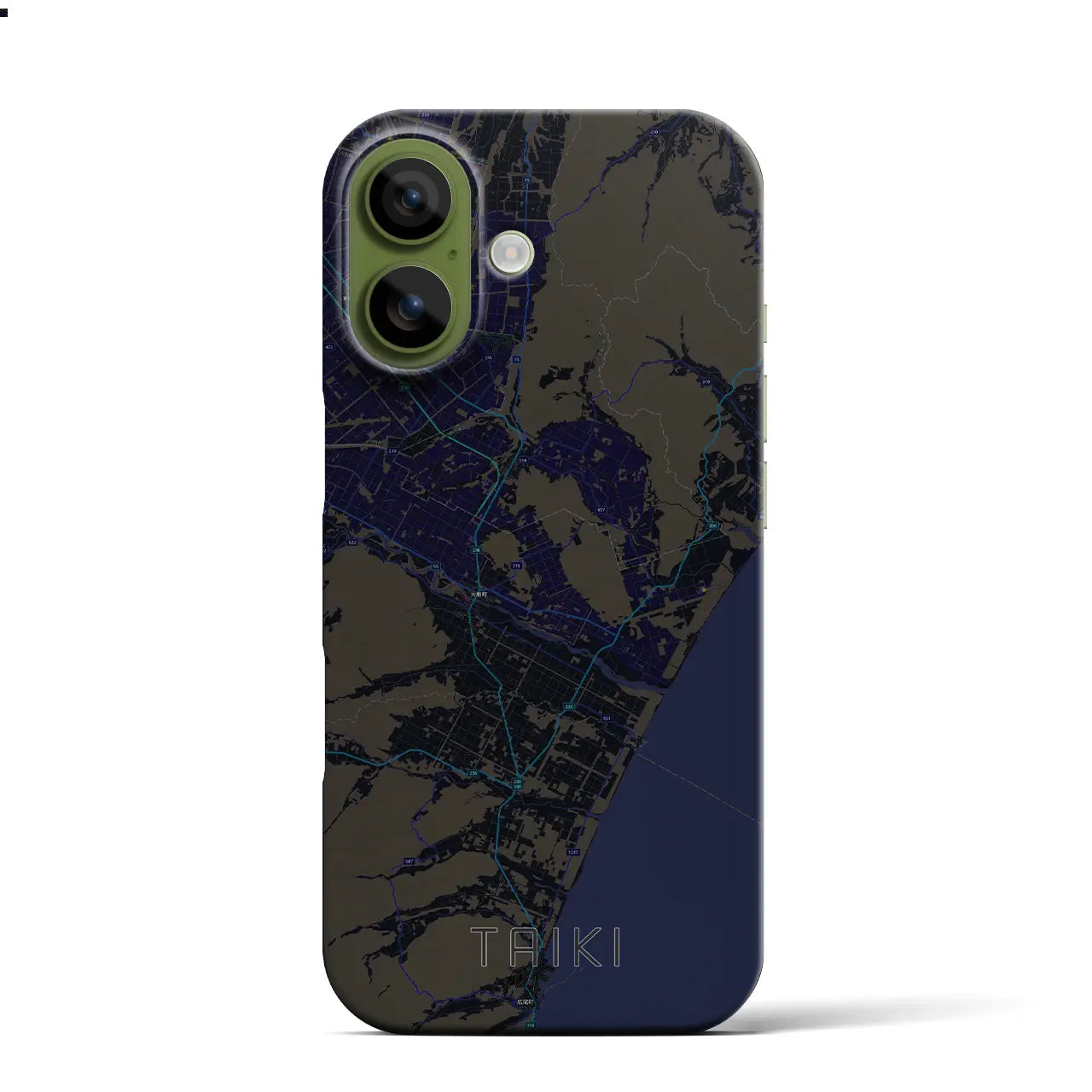 【大樹（北海道）】地図柄iPhoneケース（バックカバータイプ）