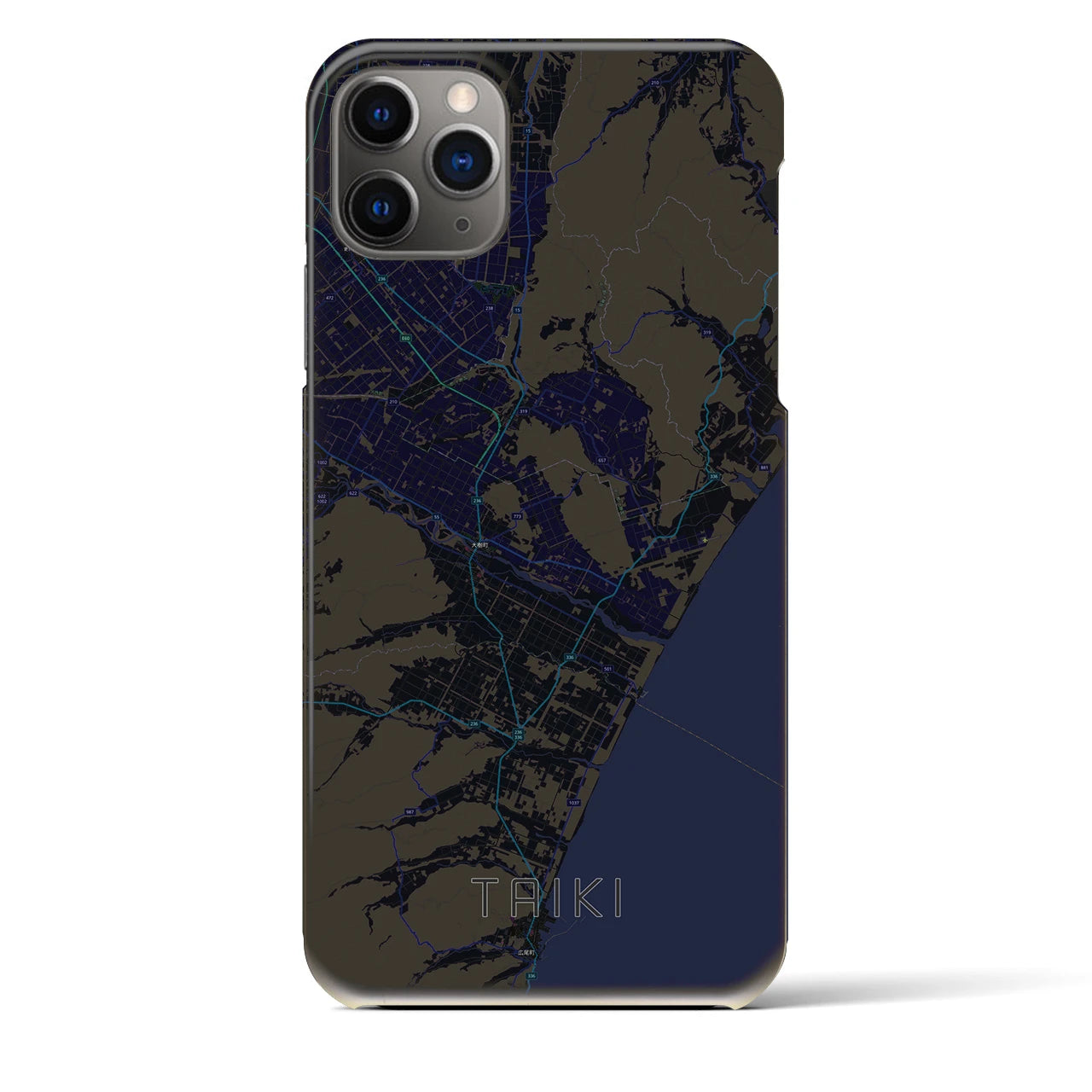 【大樹（北海道）】地図柄iPhoneケース（バックカバータイプ）