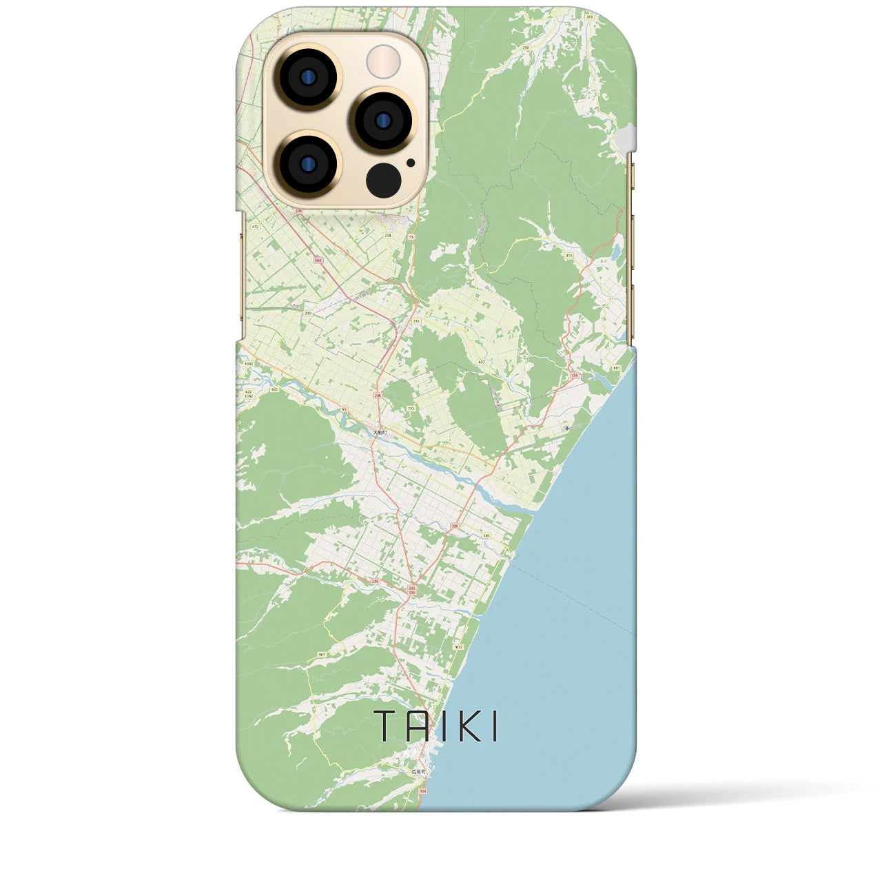 【大樹（北海道）】地図柄iPhoneケース（バックカバータイプ）
