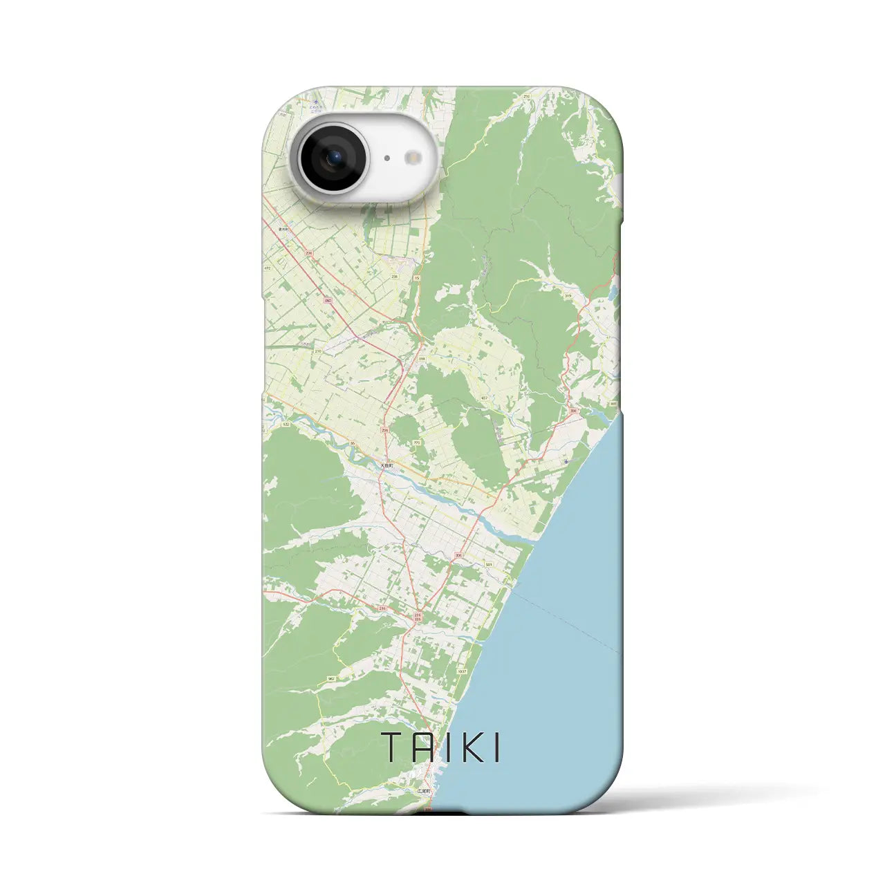 【大樹（北海道）】地図柄iPhoneケース（バックカバータイプ）