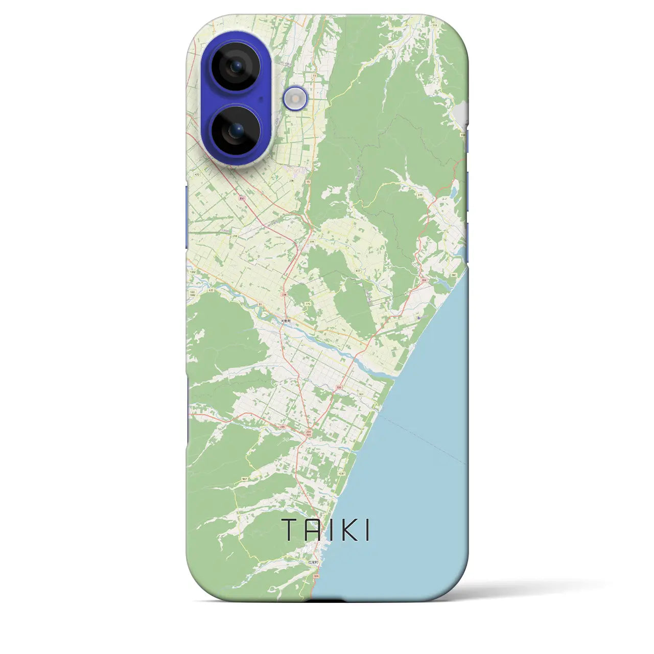 【大樹（北海道）】地図柄iPhoneケース（バックカバータイプ）