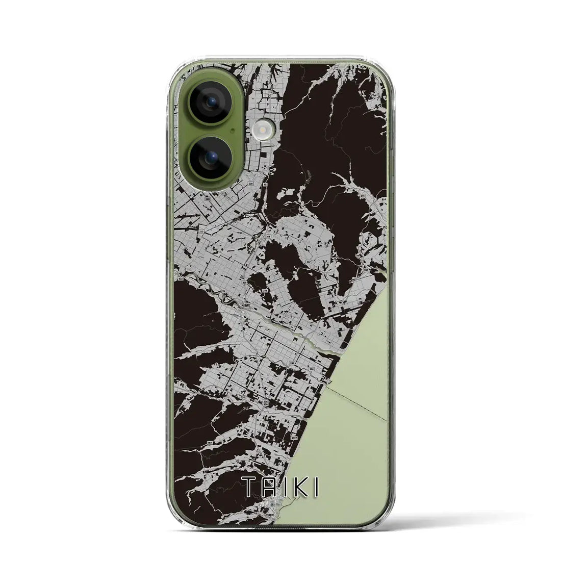 【大樹(北海道)】地図柄iPhoneケース(クリアタイプ)モノトーン・iPhone 17 Pro Max 用